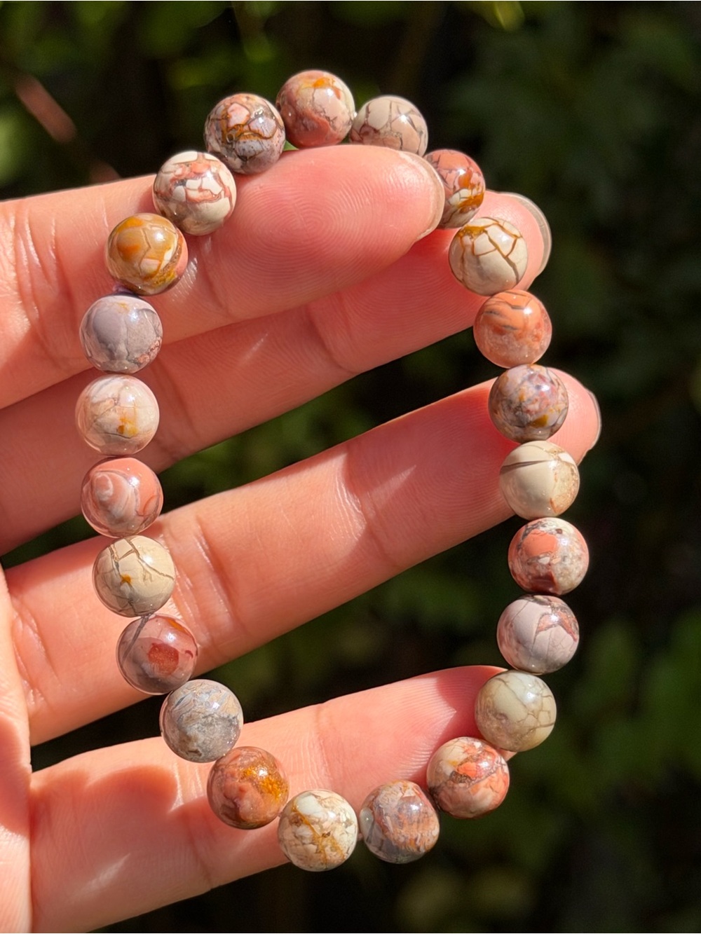 Natural Multi-Tone Jasper Beaded Stretch Bracelet - Palo